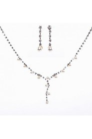 Ladies'/Women's Alloy Wedding/Party Jewelry Set With Pearl/Rhinestone