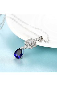 Fashion Round Shape Copper Silver Plated Zircon Foreign Trade Jewewlry Sets