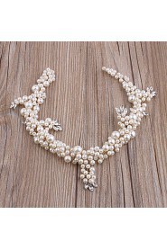 Women's Pearl Headpiece-Wedding / Special Occasion / Casual / Office & Career / Outdoor Head Chain 1 Piece Silver Round
