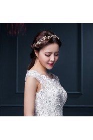 Handmade Pearl / Crystal Gold Plating Headpiece-Wedding / Special Occasion Flower Leaf Headbands 1 Piece