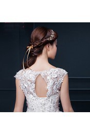 Handmade Pearl / Crystal Gold Plating Headpiece-Wedding / Special Occasion Flower Leaf Headbands 1 Piece