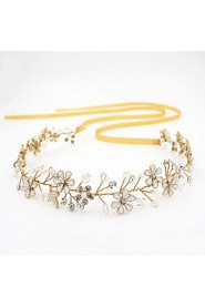 Handmade Pearl / Crystal Gold Plating Headpiece-Wedding / Special Occasion Flower Leaf Headbands 1 Piece