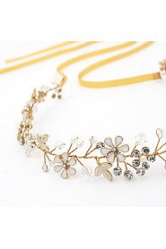 Handmade Pearl / Crystal Gold Plating Headpiece-Wedding / Special Occasion Flower Leaf Headbands 1 Piece