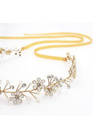 Handmade Pearl / Crystal Gold Plating Headpiece-Wedding / Special Occasion Flower Leaf Headbands 1 Piece