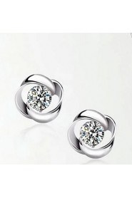 925 Sterling Silver Rotation Shaped Earrings