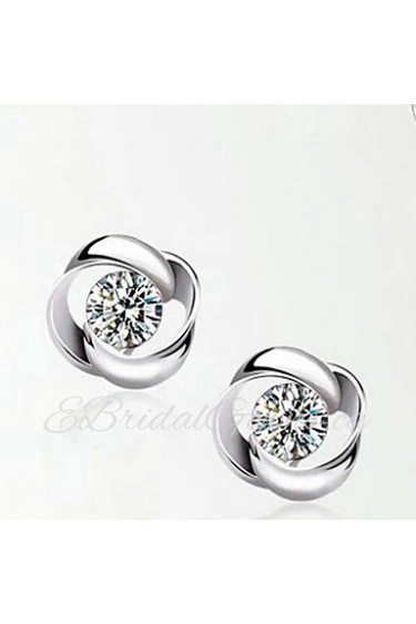 925 Sterling Silver Rotation Shaped Earrings