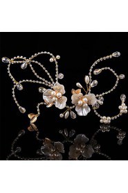 Bride's Flower Rhinestone Imitation Pearl Wedding Hair Accessories Headpiece Headbands 1 Pieces