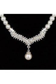 Jewelry Set Women's Anniversary / Engagement / Birthday / Gift / Party Jewelry Sets Pearl Rhinestone Earrings / Necklaces White