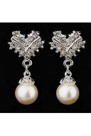 Jewelry Set Women's Anniversary / Engagement / Birthday / Gift / Party Jewelry Sets Pearl Rhinestone Earrings / Necklaces White