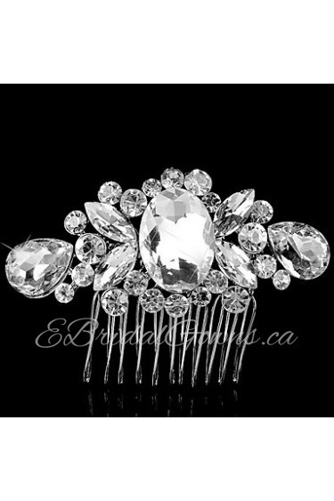 Vintag Party Bridal Bridesmaid Diamond/Rhinestone/Crystal Rose Flower Bridal Hair Comb For Women