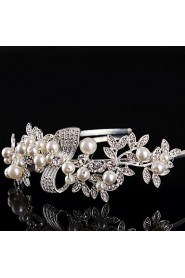 Bridal Baroque Crown Silver Tiara Queen Crystal Hairclips