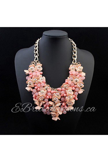 Women Fashion Luxury Statement Colorful Flower Statament Necklace Gem Clain Luxury Drops Brand Necklace