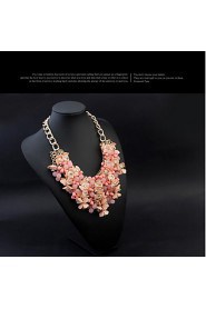 Women Fashion Luxury Statement Colorful Flower Statament Necklace Gem Clain Luxury Drops Brand Necklace