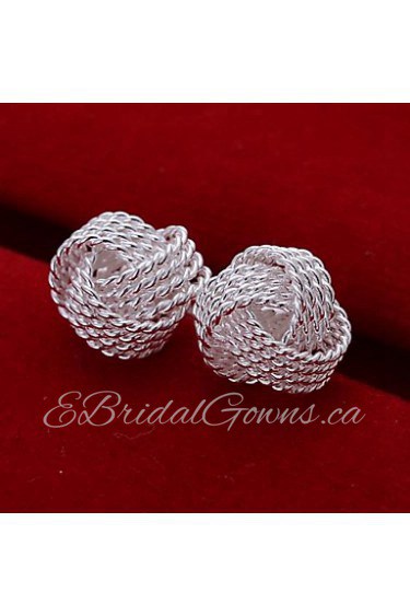 Braided Net 925 Sliver Earrings (1Pair)