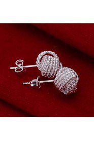 Braided Net 925 Sliver Earrings (1Pair)