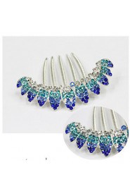 Blue Hair Combs Rhinestone Wedding/Party Headpiece Hair Comb for Wedding Party Hair Jewelry