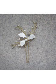 Bride's Flower Shape Crystal Forehead Wedding Accessories Hair Pin 1 Piece