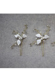 Bride's Flower Shape Crystal Forehead Wedding Accessories Hair Pin 1 Piece