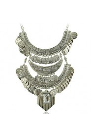 Gypsy Statement Necklace -Ethnic Jewelry Boho Coin Necklace Tribal Collar N1799