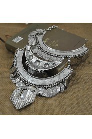 Gypsy Statement Necklace -Ethnic Jewelry Boho Coin Necklace Tribal Collar N1799