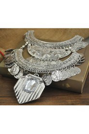 Gypsy Statement Necklace -Ethnic Jewelry Boho Coin Necklace Tribal Collar N1799