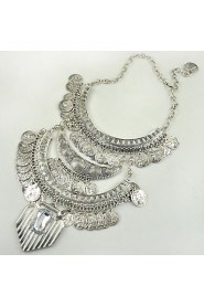 Gypsy Statement Necklace -Ethnic Jewelry Boho Coin Necklace Tribal Collar N1799