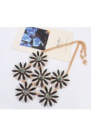 Fashion Punk Style Jewelry Statement Sunflower Long Tassel Pendant Alloy Mix Colors Necklace For Lady Women