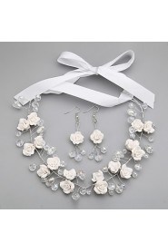 Jewelry Set Women's Anniversary / Wedding / Engagement / Birthday / Gift / Party / Special Occasion Jewelry Sets Alloy CrystalNecklaces /