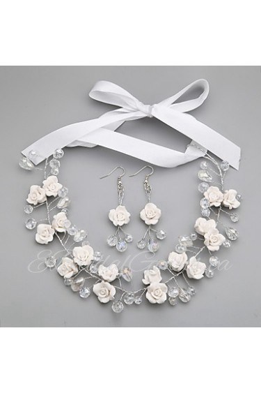 Jewelry Set Women's Anniversary / Wedding / Engagement / Birthday / Gift / Party / Special Occasion Jewelry Sets Alloy CrystalNecklaces /