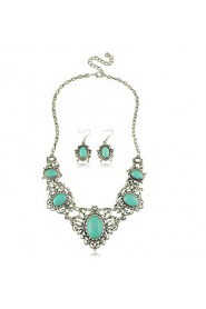 Jewelry Set Women's Anniversary / Gift / Party / Daily Jewelry Sets Alloy Turquoise Earrings / Necklaces Silver / Blue