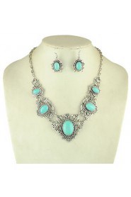 Jewelry Set Women's Anniversary / Gift / Party / Daily Jewelry Sets Alloy Turquoise Earrings / Necklaces Silver / Blue