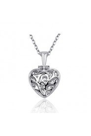 Real 925 Silver Cute Hollow Heart Pendant Open Close Necklace With Love Pink Heart-shaped Rhinestone Women Jewelry