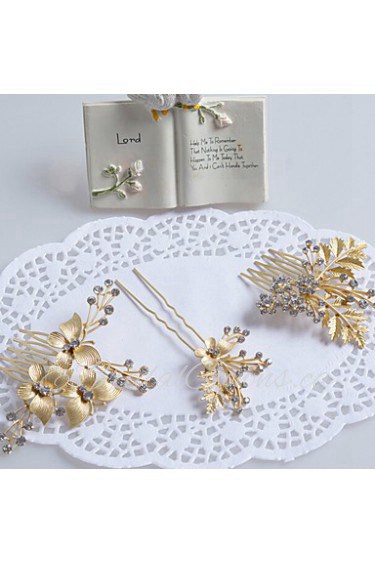 Women's / Flower Girl's Rhinestone / Alloy Headpiece-Wedding / Special Occasion Hair Combs / Hair Pin 3 Pieces