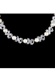 Jewelry Set Women's Wedding / Party / Daily Jewelry Sets Pearl / Alloy Necklaces / Earrings Silver