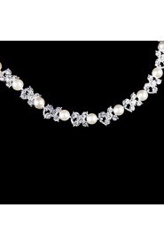 Jewelry Set Women's Wedding / Party / Daily Jewelry Sets Pearl / Alloy Necklaces / Earrings Silver