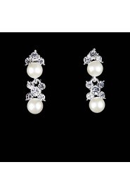 Jewelry Set Women's Wedding / Party / Daily Jewelry Sets Pearl / Alloy Necklaces / Earrings Silver