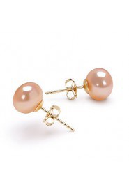 14k Gold Pink 7.5-8mm AFreshwater Pearl Earring