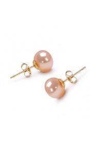 14k Gold Pink 7.5-8mm AFreshwater Pearl Earring