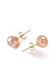 14k Gold Pink 7.5-8mm AFreshwater Pearl Earring