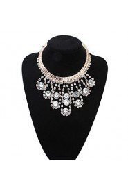 Exaggeration Atmosphere Sparkling Crystal Bead Curtain Tassel Necklace