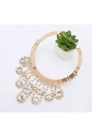 Exaggeration Atmosphere Sparkling Crystal Bead Curtain Tassel Necklace