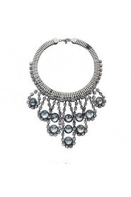 Exaggeration Atmosphere Sparkling Crystal Bead Curtain Tassel Necklace