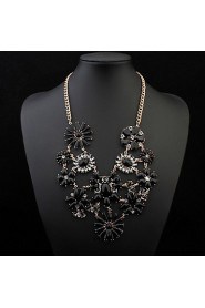 Fashion Necklaces For Women Fabric Acrylic Resin Flower Necklace Collar Statement Necklace Pendant