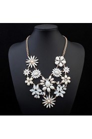 Fashion Necklaces For Women Fabric Acrylic Resin Flower Necklace Collar Statement Necklace Pendant