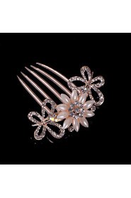 Alloy Hair Combs With Imitation Pearl/Rhinestone Wedding/Party Headpiece