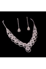 Ladies'/Women's Alloy Wedding/Party Jewelry Set With Rhinestone