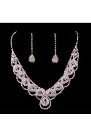 Ladies'/Women's Alloy Wedding/Party Jewelry Set With Rhinestone