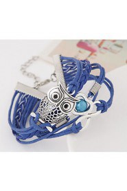 Women's European Style Fashion Retro Owl 8 Infinite Love Multilayer Charm Bracelet