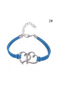 Women's Round Bangles Bracelet Alloy/Leather