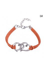 Women's Round Bangles Bracelet Alloy/Leather